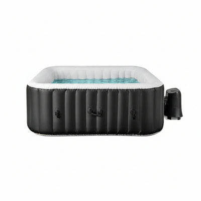 Inflatable Hot Tub, 4-6 Person Blowup Pool Hottub W/130 Air Jets, Heater Pump, Filter Cartridges, Insulated Cover, Ground Cloth, Portable Outdoor Water SPA (71’’X70’’ Rectangular, 4-6 Person)