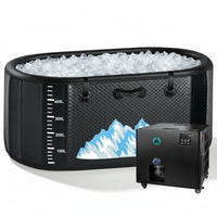 Cold Plunge Tub, 248 Gallon, 1 Horsepower, Heavy-Duty Ice Bath Tub for Athletes with Hot & Cold, Portable Inflatable Plunge Chiller with Water Treatment Kit, Immersion Therapy, Wifi (Black, 1 Set)