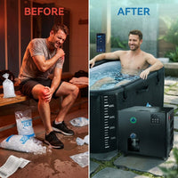 Cold Plunge Tub, 248 Gallon, 1 Horsepower, Heavy-Duty Ice Bath Tub for Athletes with Hot & Cold, Portable Inflatable Plunge Chiller with Water Treatment Kit, Immersion Therapy, Wifi (Black, 1 Set) — Before & After