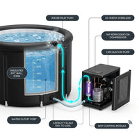 Cold Plunge Tub, 248 Gallon, 1 Horsepower, Heavy-Duty Ice Bath Tub for Athletes with Hot & Cold, Portable Inflatable Plunge Chiller with Water Treatment Kit, Immersion Therapy, Wifi (Black, 1 Set) — How It Works
